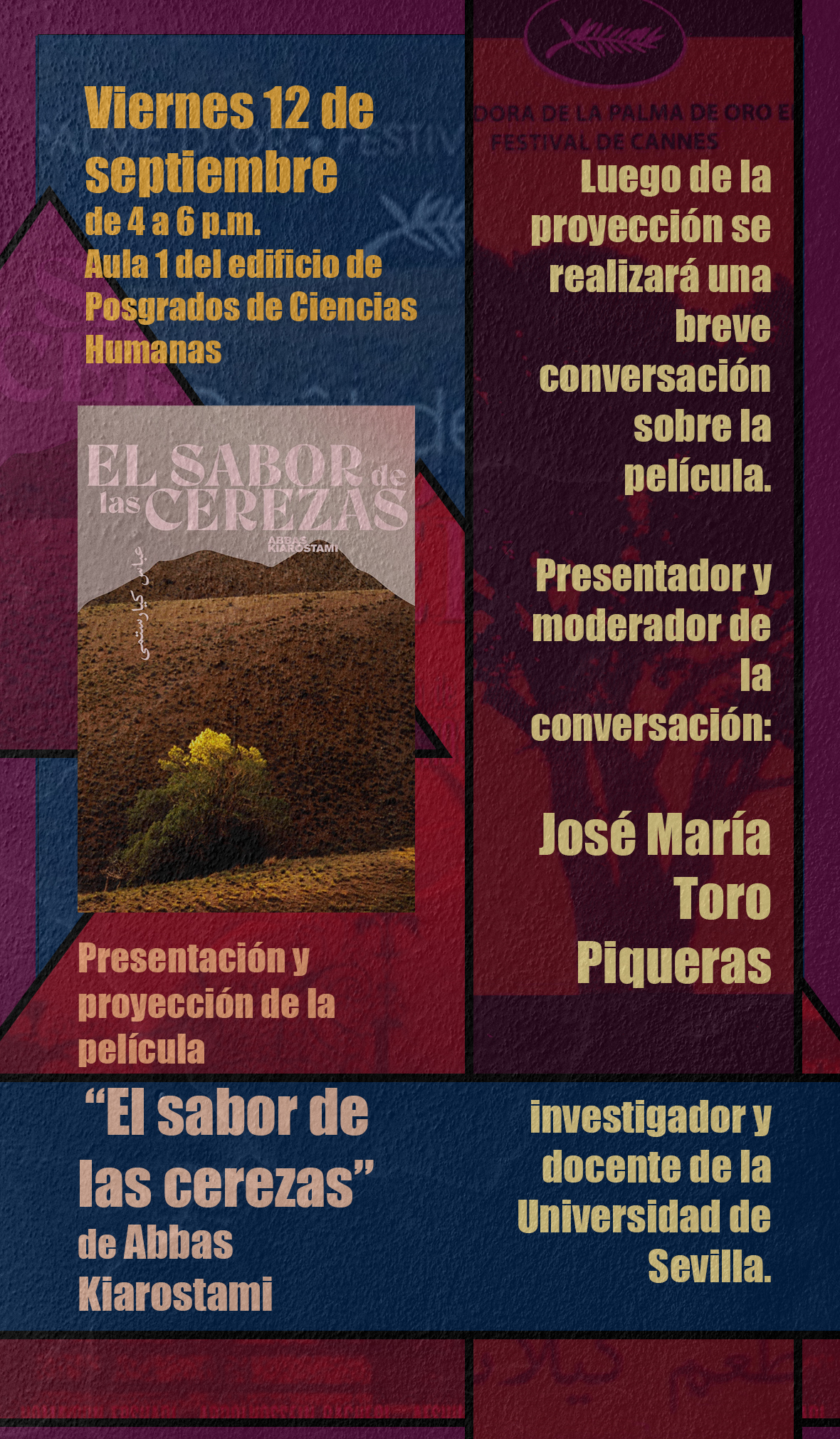Presentación y proyección de la película El sabor de las cerezas de Abbas Kiarostami