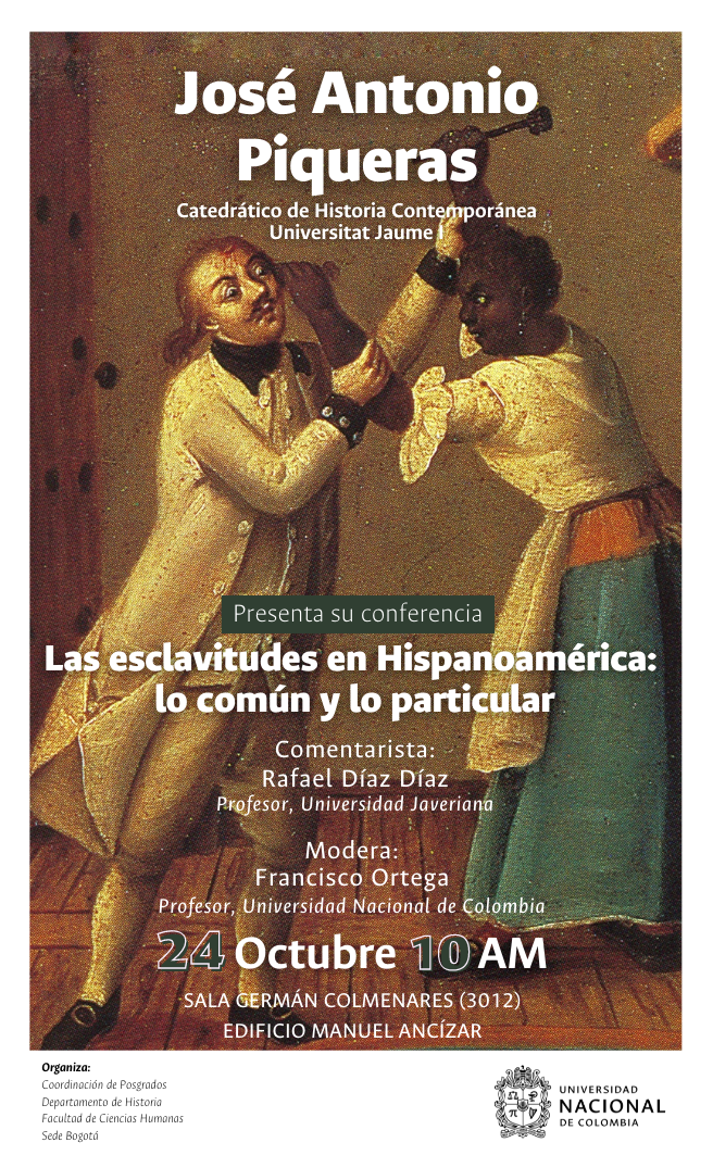 Conferencia del profesor José Antonio Piqueras: Las esclavitudes en Hispanoamérica: lo común y lo particular