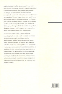 Contraportada libro intervención social, cultura y ética: un debate interdisciplinario