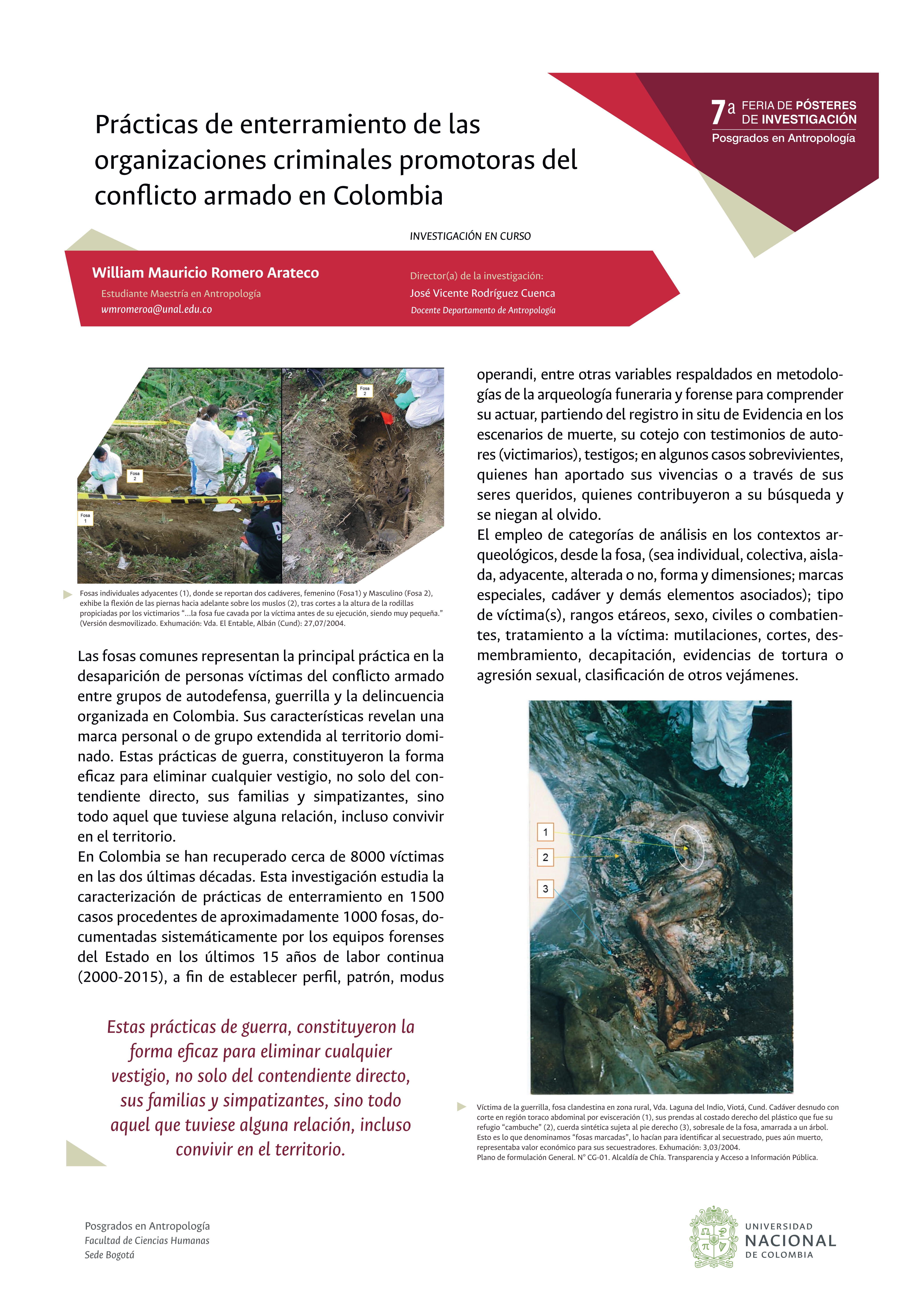 Prácticas de enterramiento de las organizaciones criminales promotoras del conflicto armado en Colombia