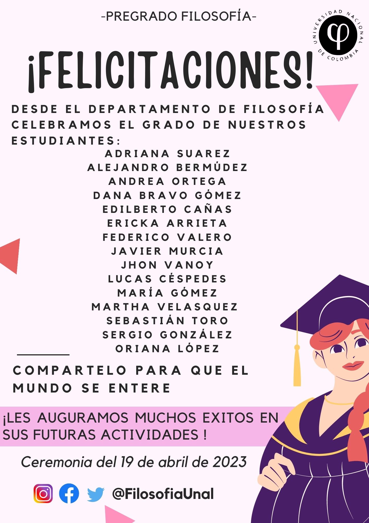 Felicitaciones Graduación de Pregrado