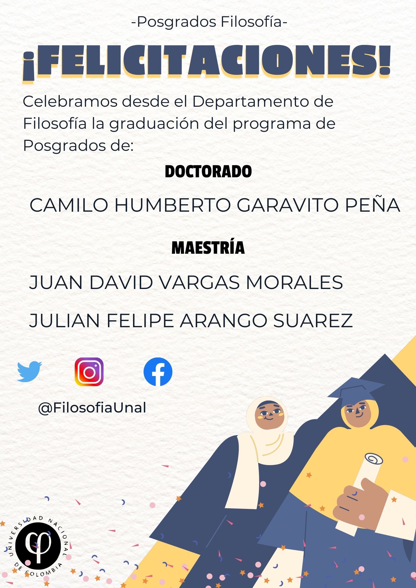 Felicitaciones Graduación de Posgrado