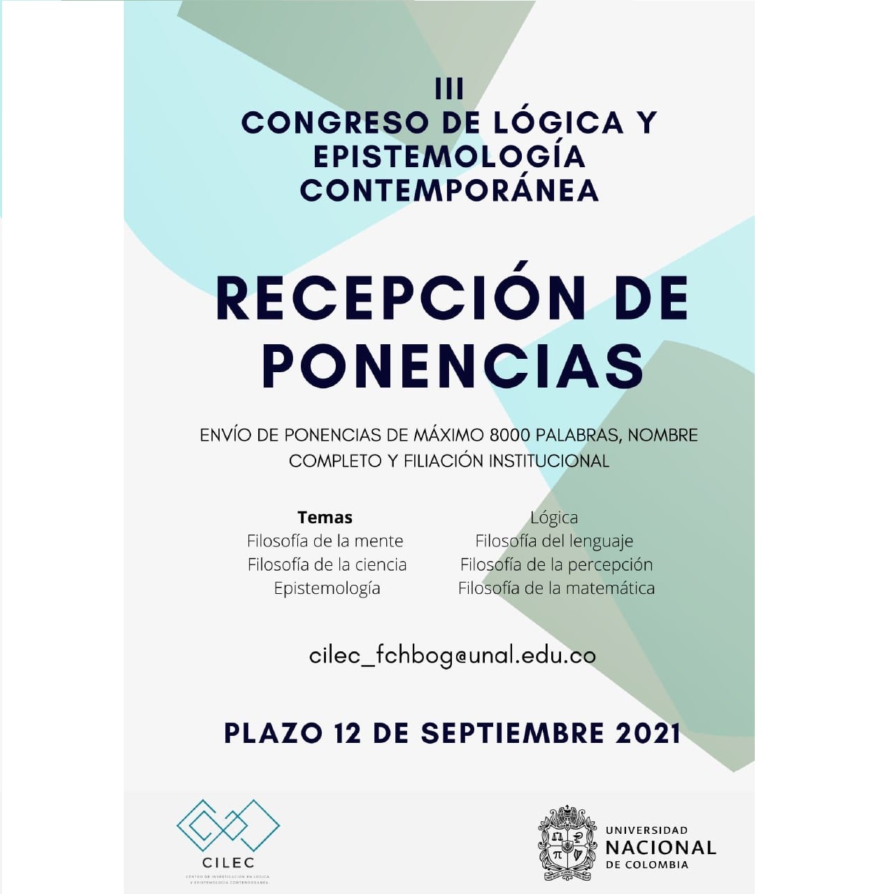 Recepción de ponencias para III Congreso de epistemología y filosofía contemporánea