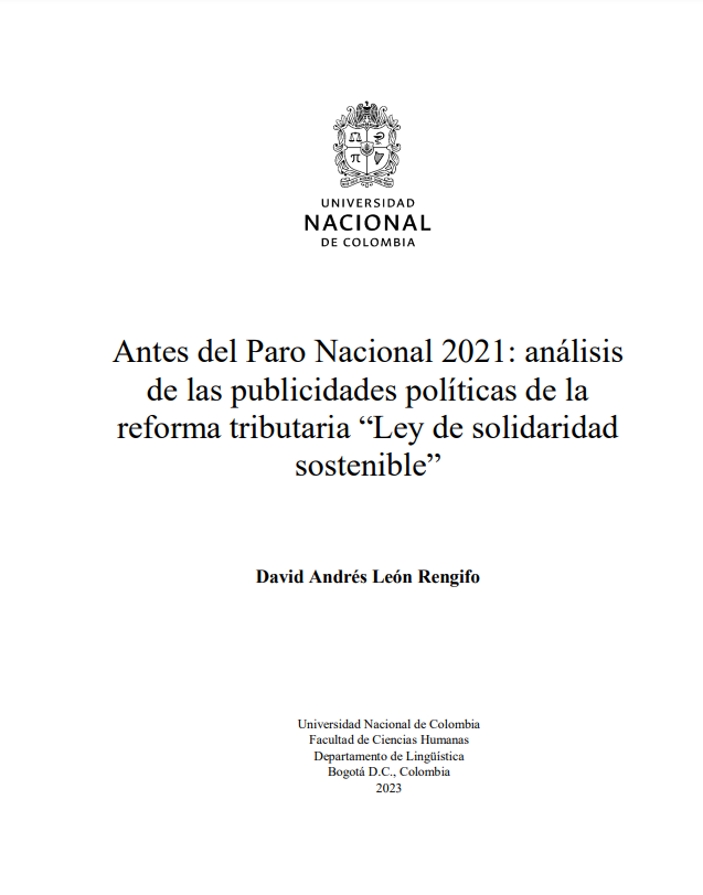 Antes del Paro Nacional 2021: análisis de las publicidades políticas de la reforma tributaria “Ley de solidaridad sostenible”