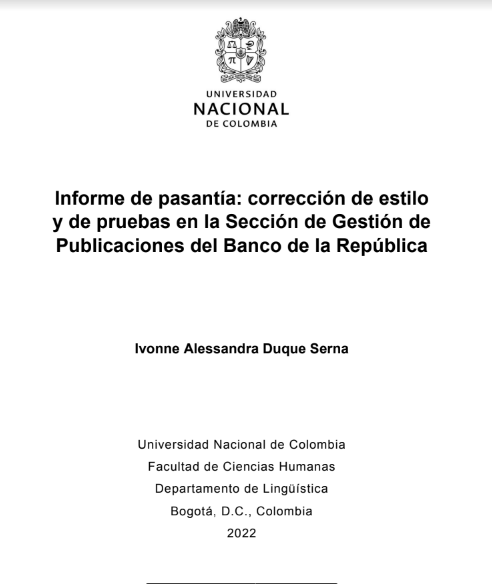 Informe de pasantía: corrección de estilo y de pruebas en la Sección de Gestión de Publicaciones del Banco de la República
