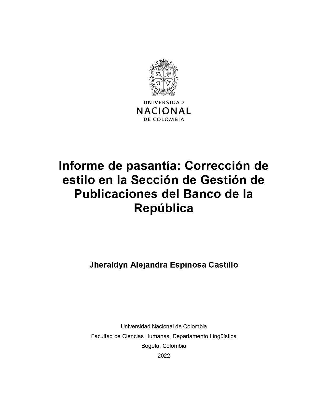 Informe de pasantía: Corrección de estilo en la Sección de Gestión de Publicaciones del Banco de la República
