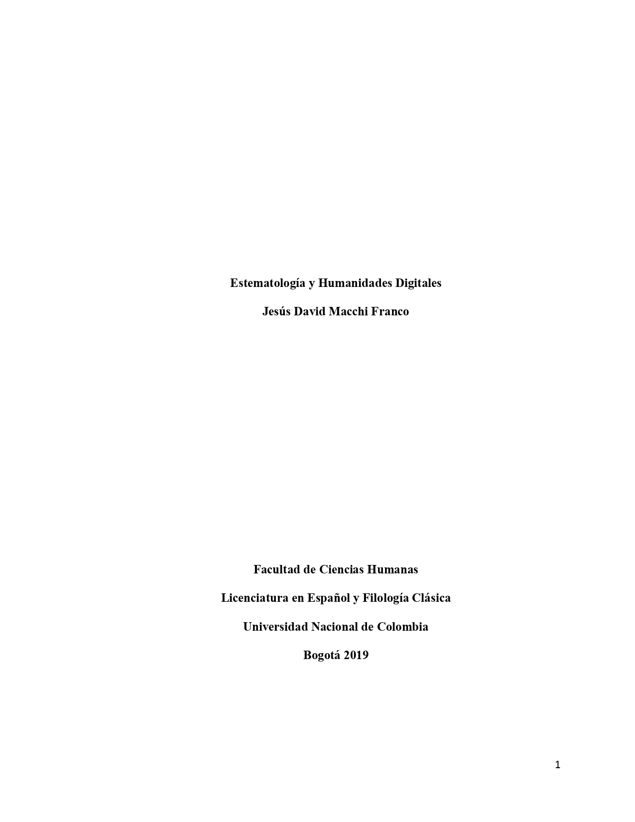 Estematología y Humanidades Digitales