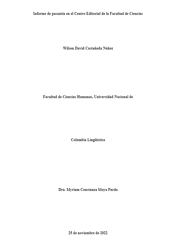 Informe de pasantía en el Centro Editorial de la Facultad de Ciencias Económicas