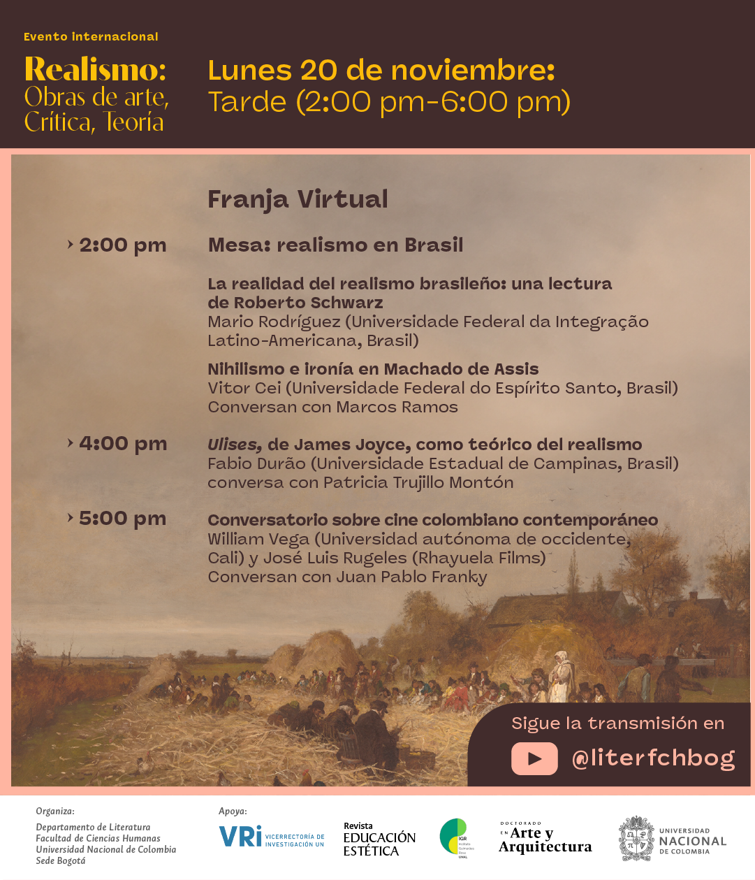 Evento Realismo: Obras de arte, Crítica, Teoría. Jornada tarde (Virtual)