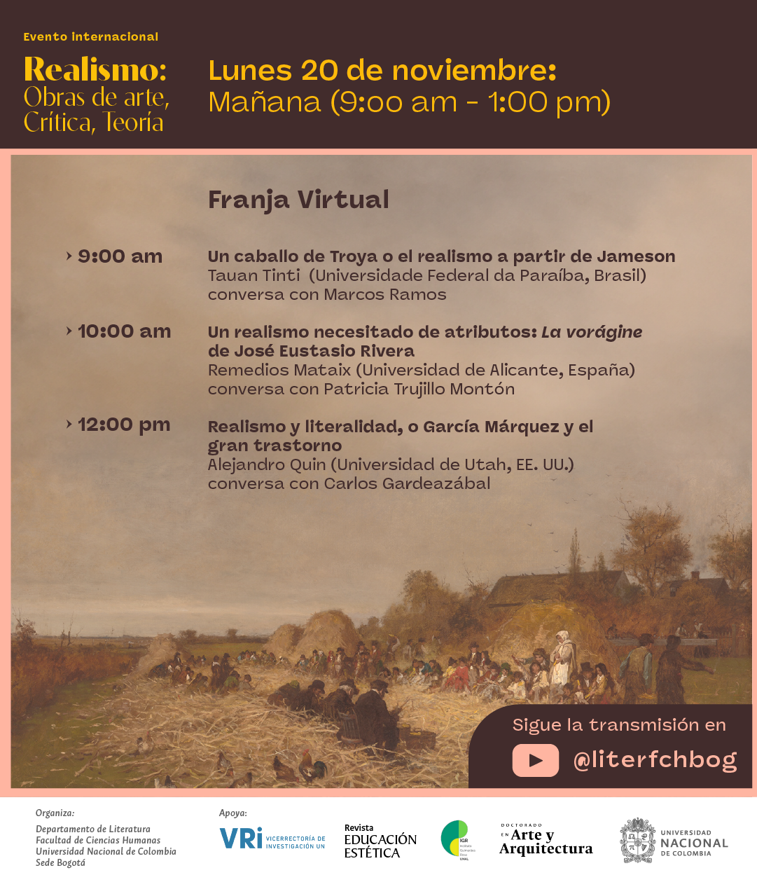 Evento Realismo: Obras de arte, Crítica, Teoría. Jornada mañana (Virtual)