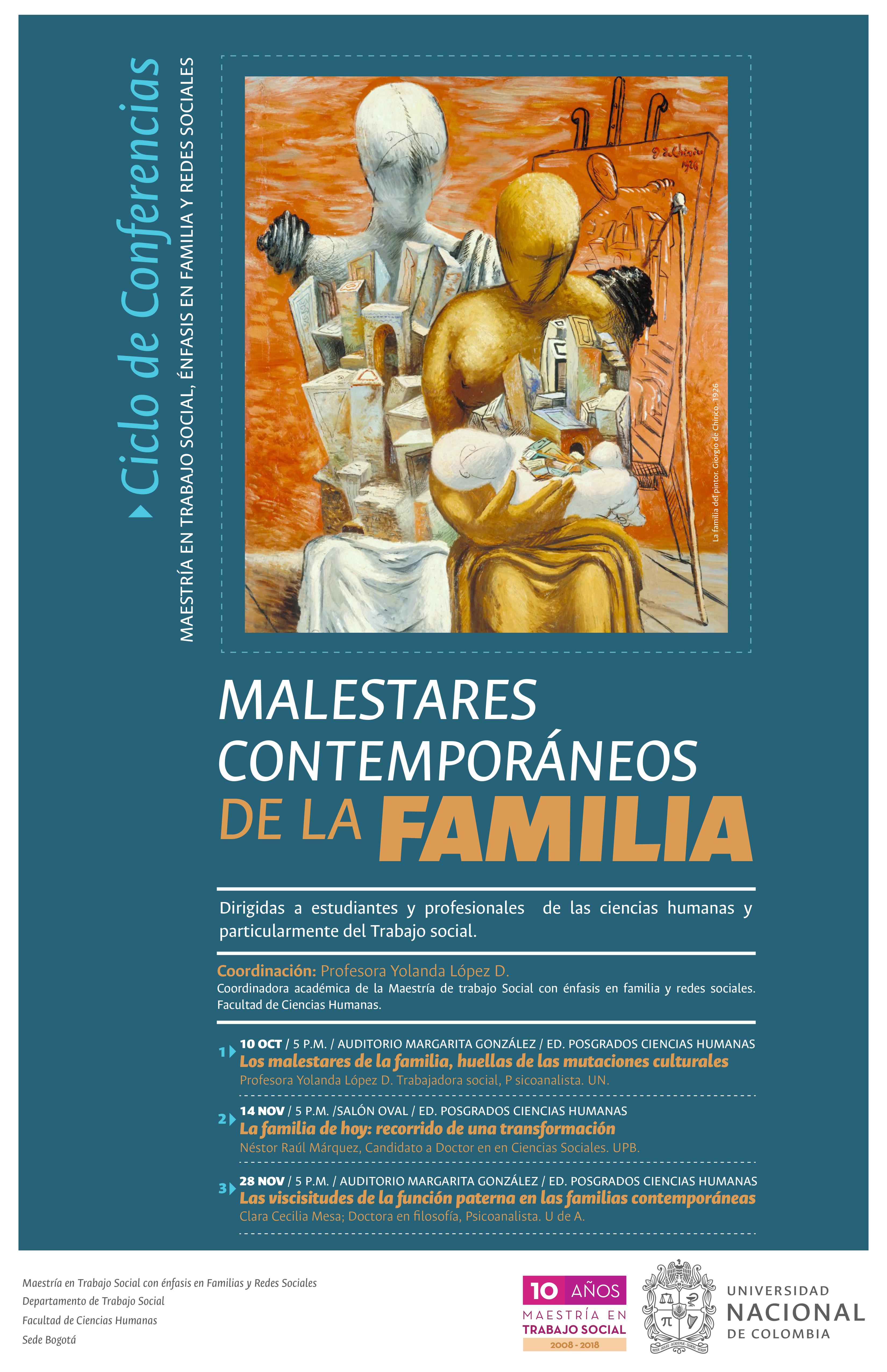 Ciclo de tres Conferencias: Malestares Contemporáneos de la Familia