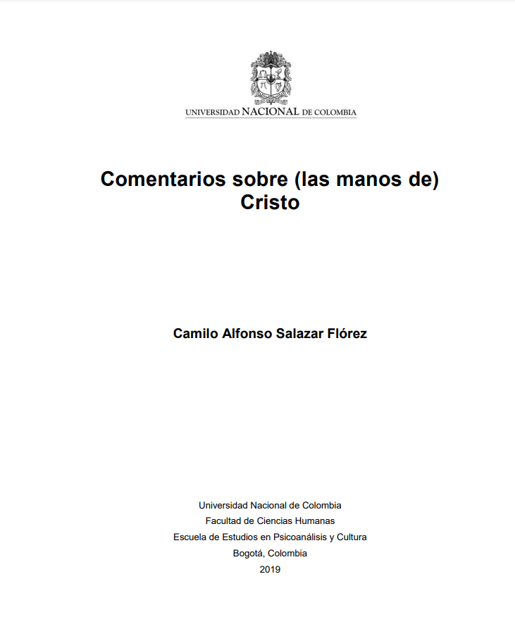 Comentarios sobre (las manos de) Cristo