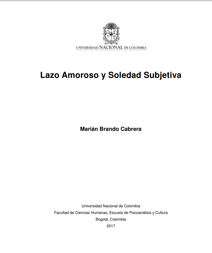 Lazo amoroso y soledad subjetiva