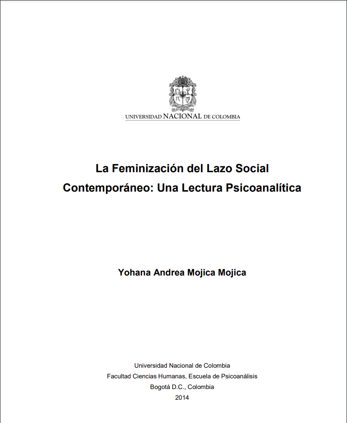 La Feminización del Lazo Social Contemporáneo: Una Lectura Psicoanalítica