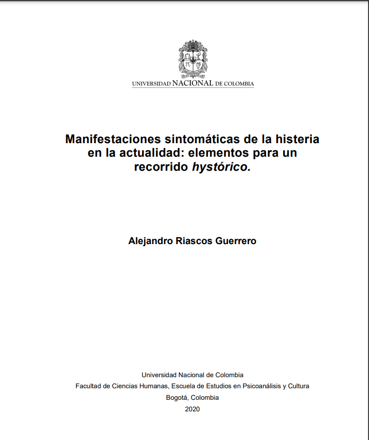 Manifestaciones sintomáticas de la histeria en la actualidad: elementos para un recorrido hystórico.