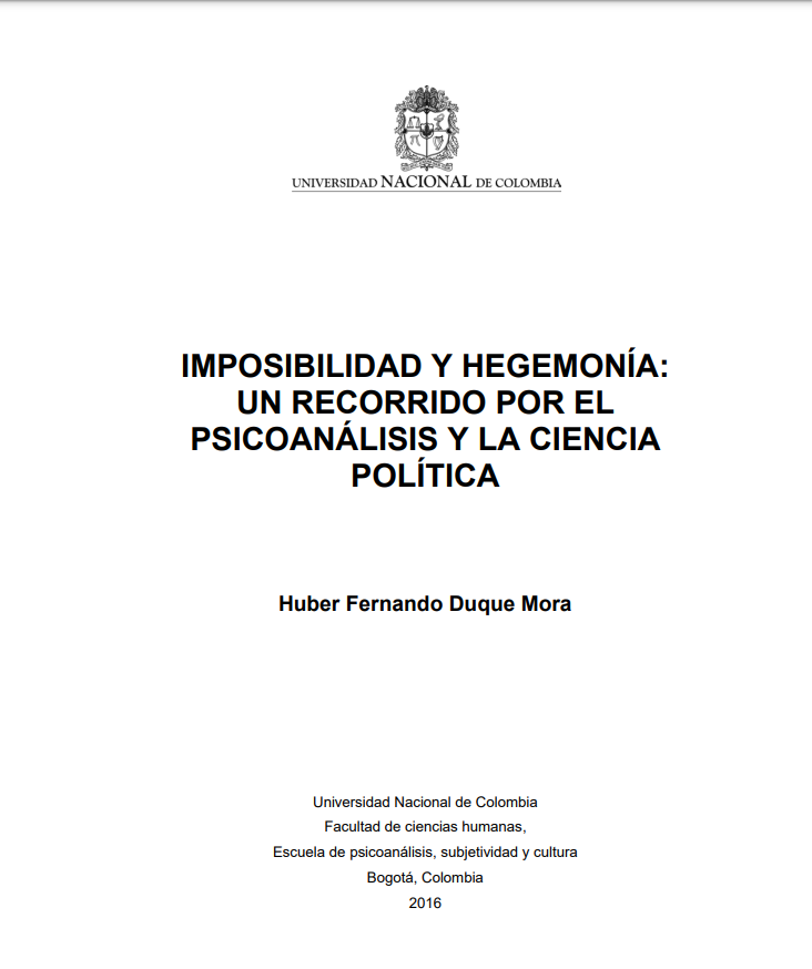 Imposibilidad y hegemonía: un recorrido por el psicoanálisis y la ciencia política