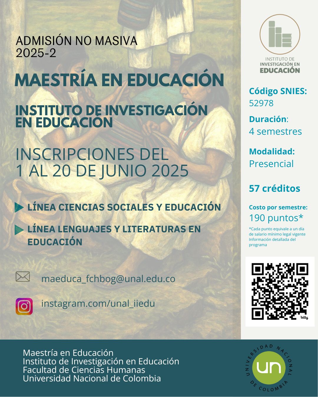 ADMISIÓN NO MASIVA 2025-2- MAESTRÍA EN EDUCACIÓN