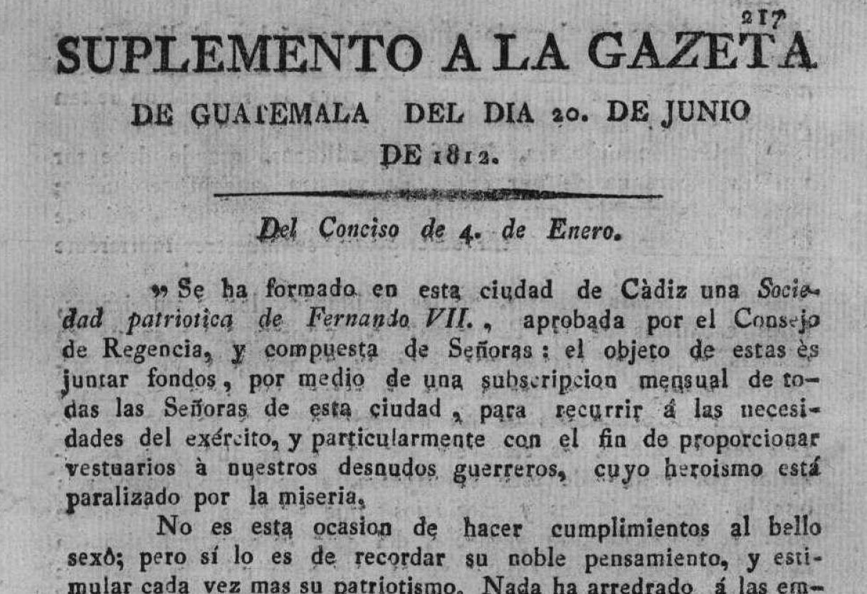 Gaceta de Guatemala del 20 de junio de 1812