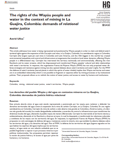 Caratula Artículo_The rights od the wayúu people and water in the contexto of mining.png